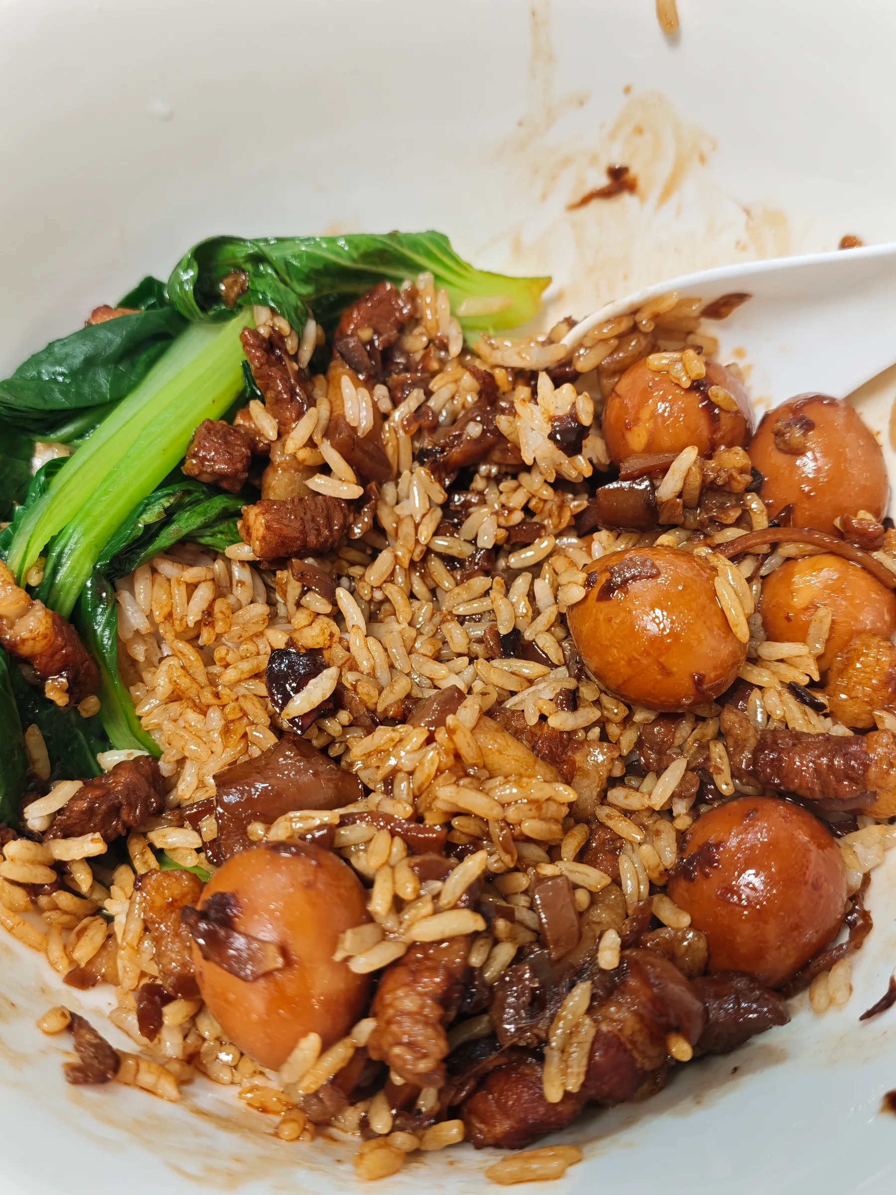 Mixed into the rice