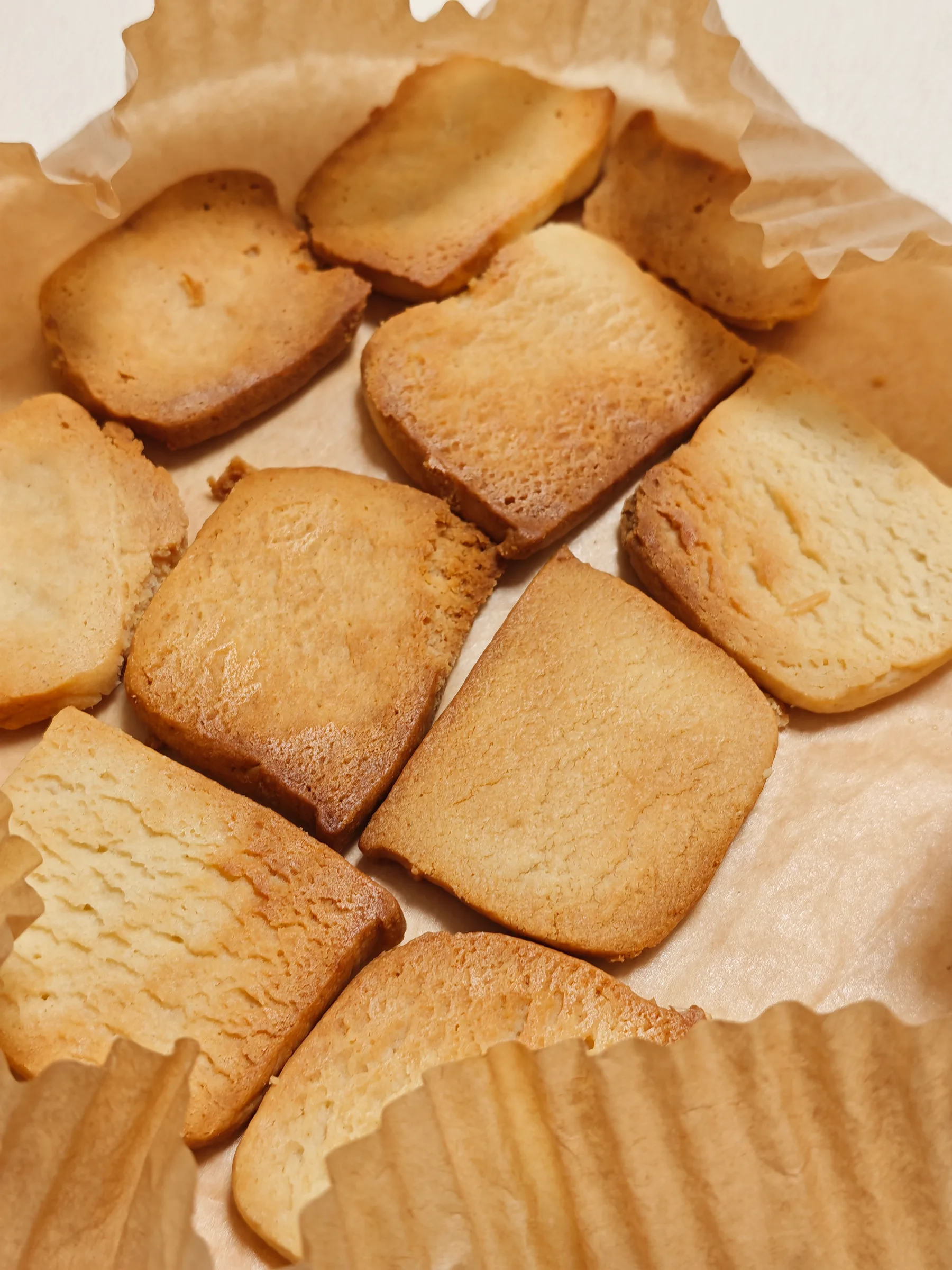 The squares, baked