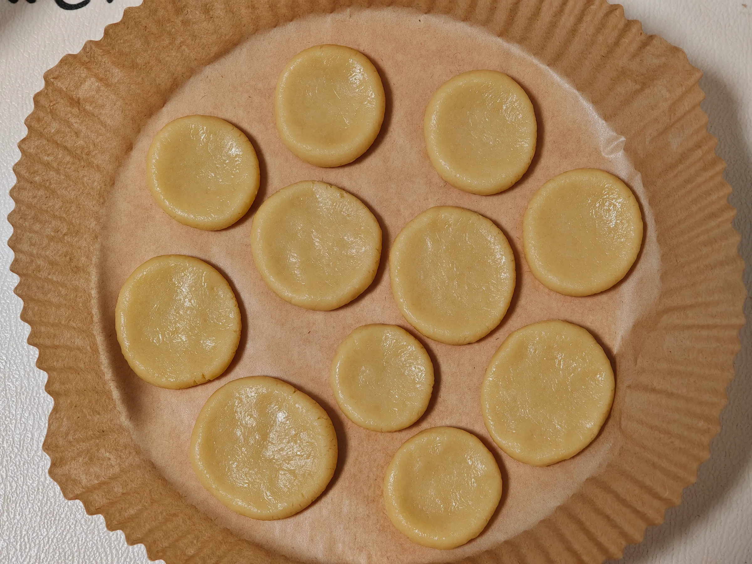 Shaped into rounds, before baking