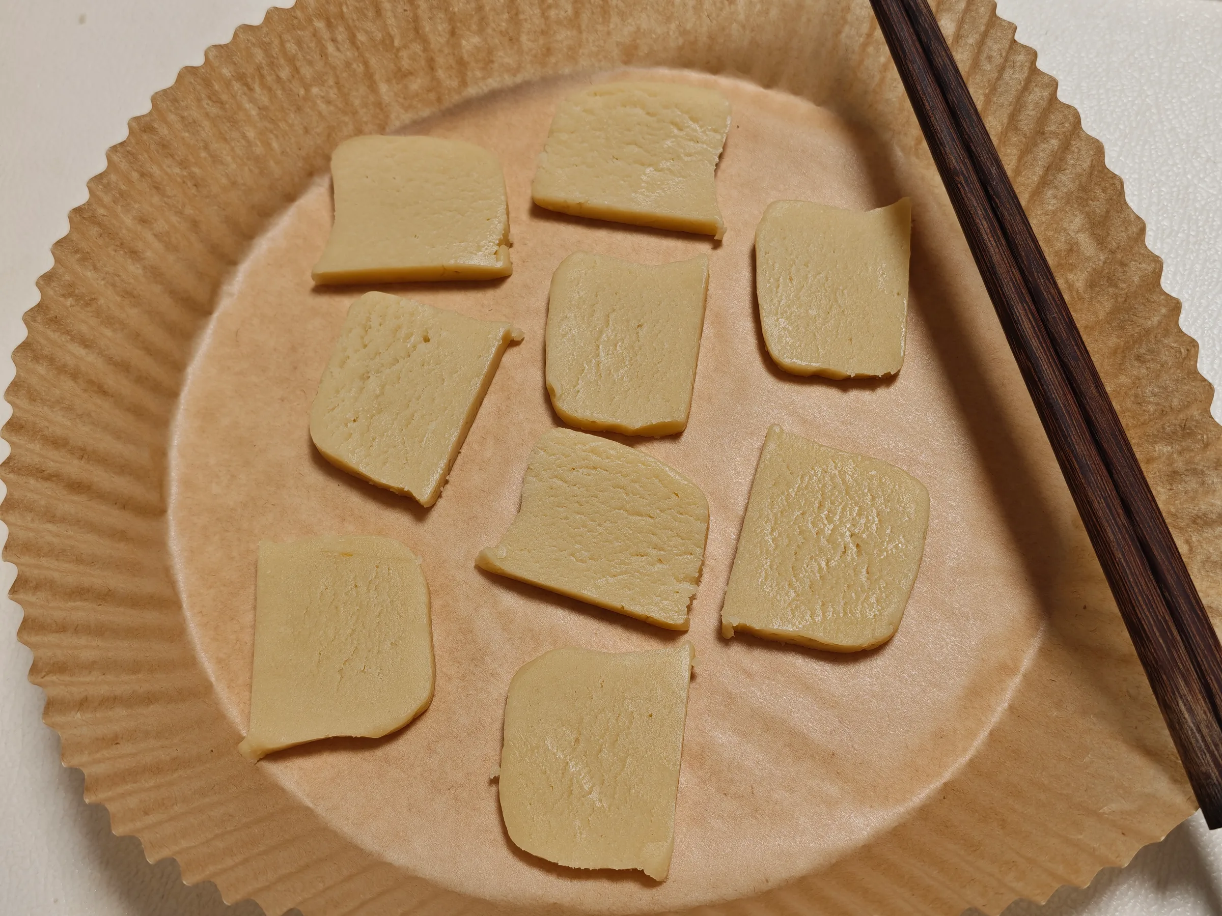 A batch cut into squares